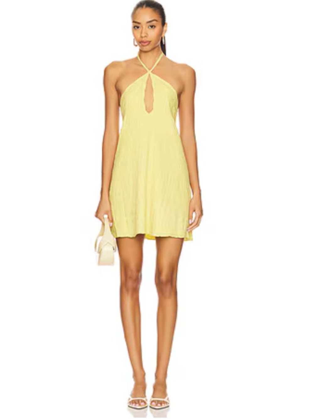 Yellow Halter Mini Dress - Lightweight Summer Style